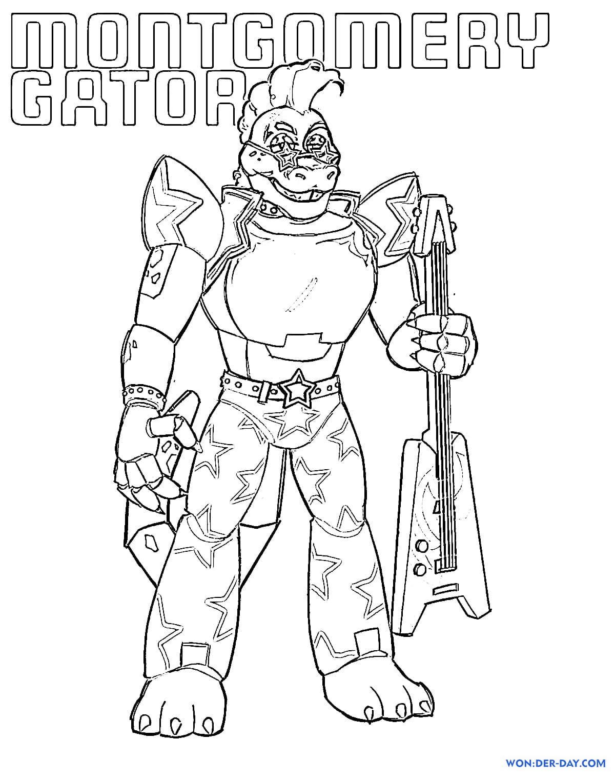 Çocuklar İçin Fnaf Gator Boyama Sayfaları 