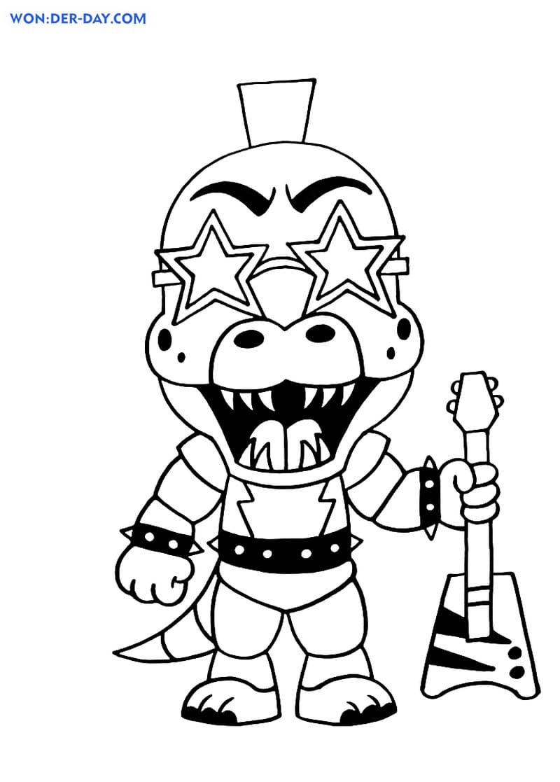 Çocuklar İçin Fnaf Gator Boyama Sayfaları 