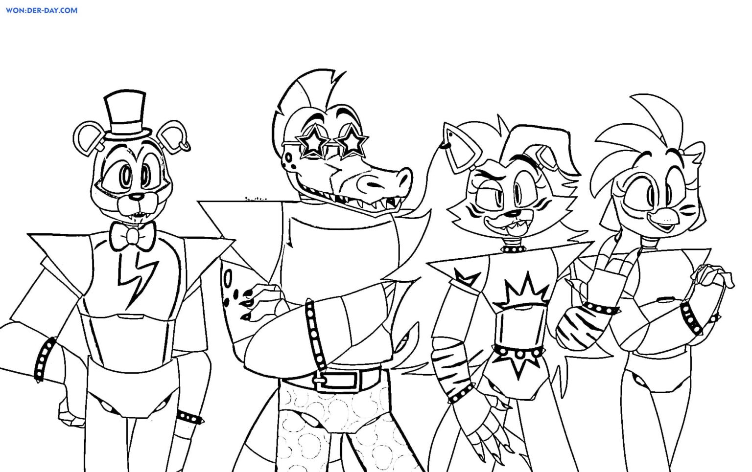 Çocuklar İçin Fnaf Gator Boyama Sayfaları 