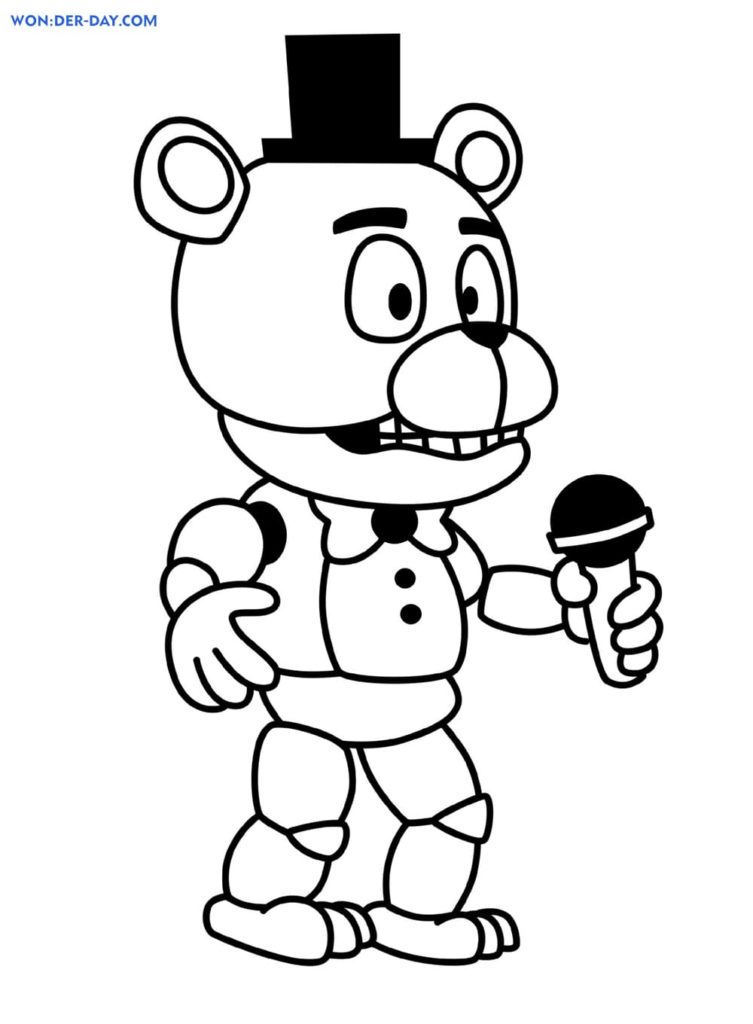 Çocuklar İçin Freddy Boyama Sayfaları 