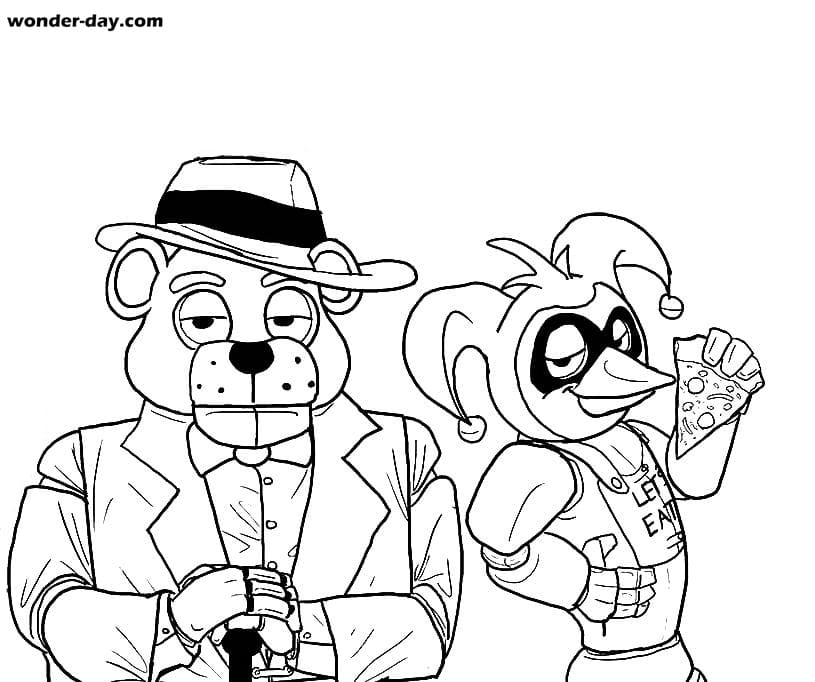Çocuklar İçin Freddy Boyama Sayfaları 