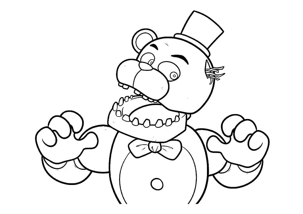 Çocuklar İçin Freddy Boyama Sayfaları 