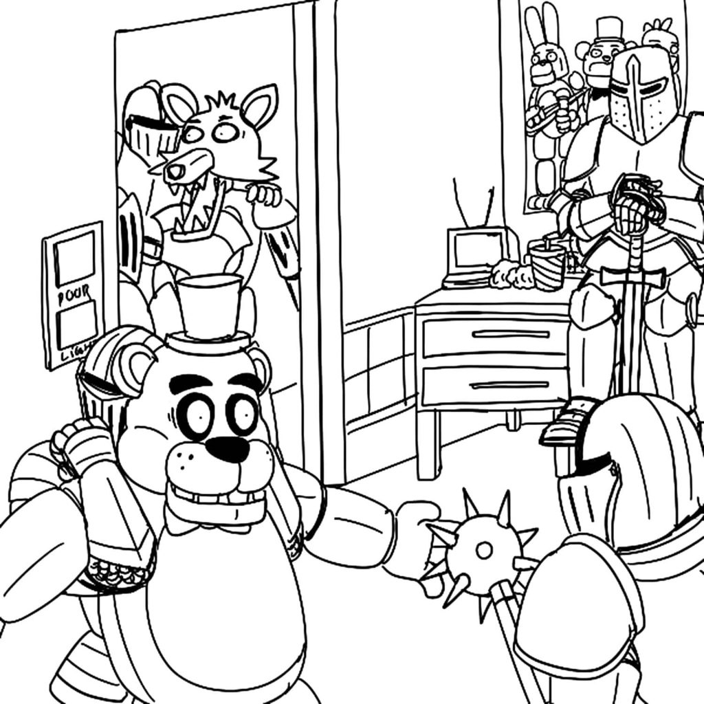 Çocuklar İçin Freddy Boyama Sayfaları 