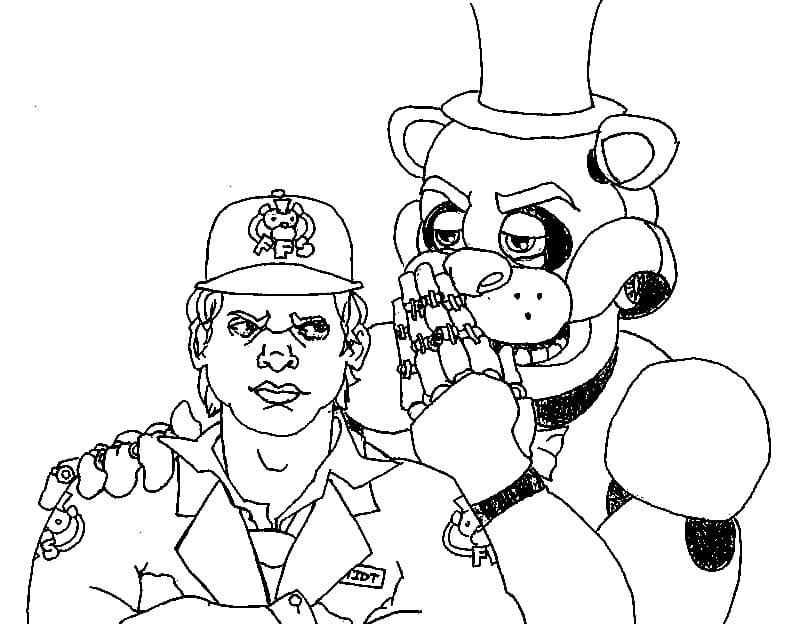 Çocuklar İçin Freddy Boyama Sayfaları 