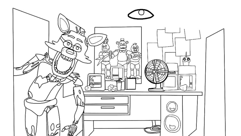 Çocuklar İçin Freddy Boyama Sayfaları 