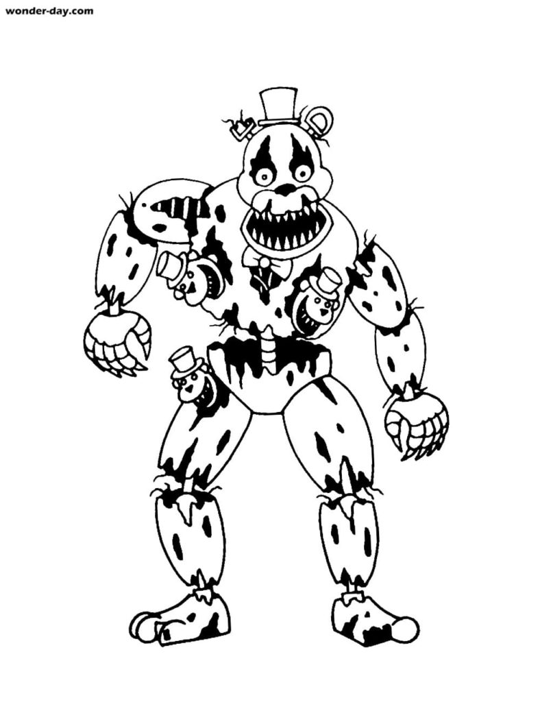 Çocuklar İçin Freddy Boyama Sayfaları 
