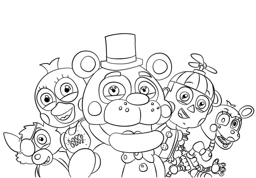 Çocuklar İçin Freddy Boyama Sayfaları 