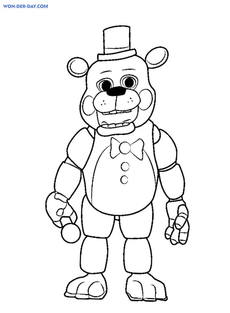 Çocuklar İçin Freddy Boyama Sayfaları 
