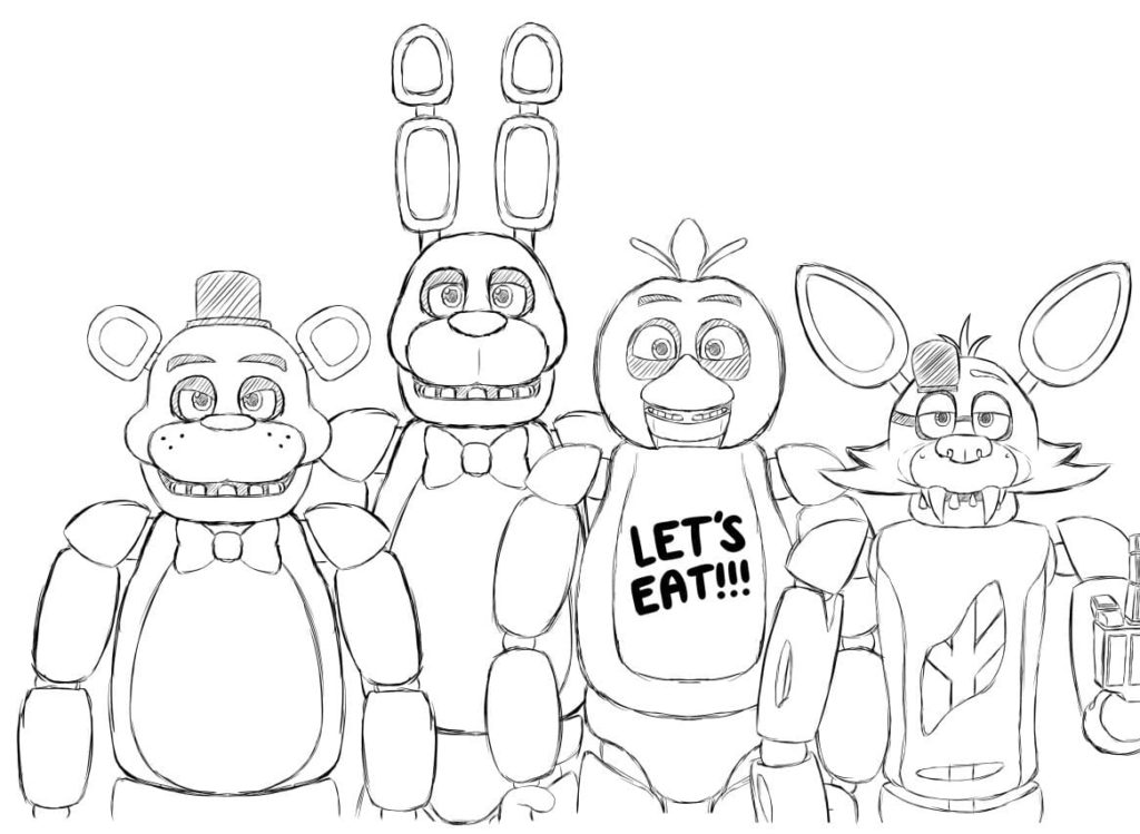 Çocuklar İçin Freddy Boyama Sayfaları 