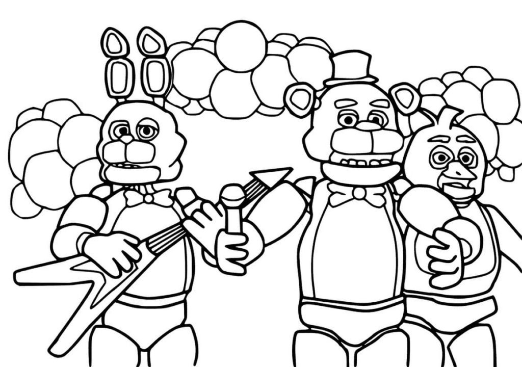 Çocuklar İçin Freddy Boyama Sayfaları 