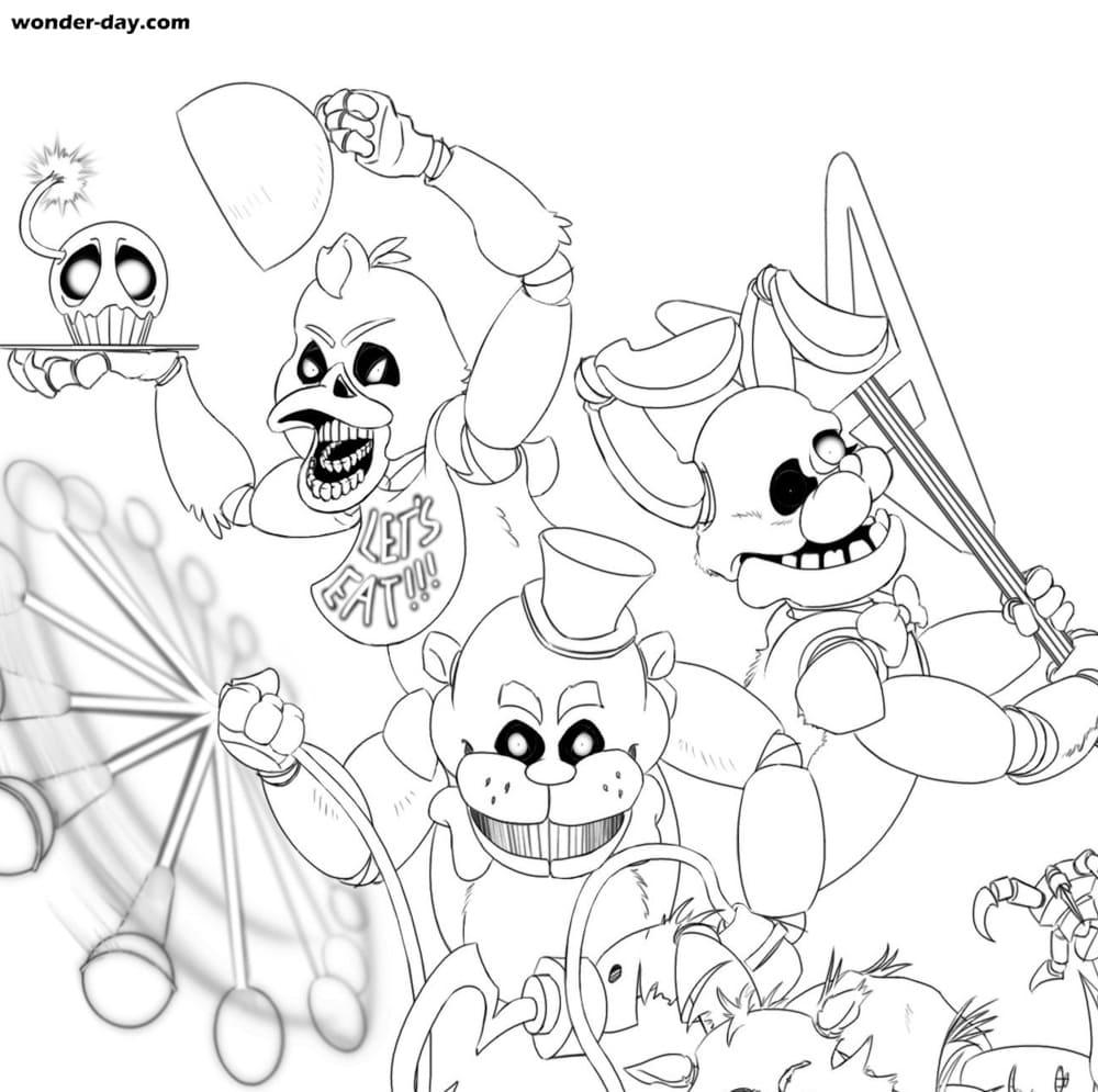Çocuklar İçin Freddy Boyama Sayfaları 