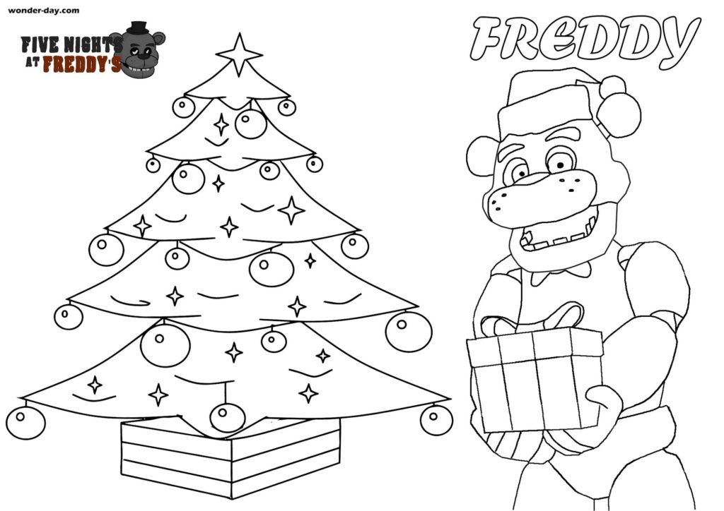 Çocuklar İçin Freddy Boyama Sayfaları 