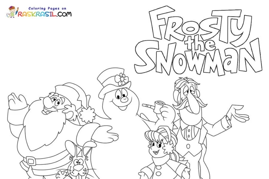 Çocuklar İçin Frosty the Snowman Boyama Sayfaları 