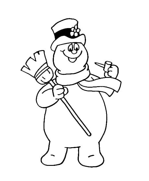 Çocuklar İçin Frosty the Snowman Boyama Sayfaları 