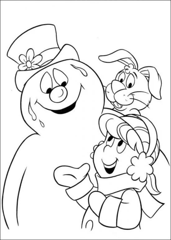 Çocuklar İçin Frosty the Snowman Boyama Sayfaları 