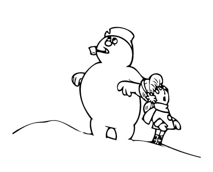 Çocuklar İçin Frosty the Snowman Boyama Sayfaları 