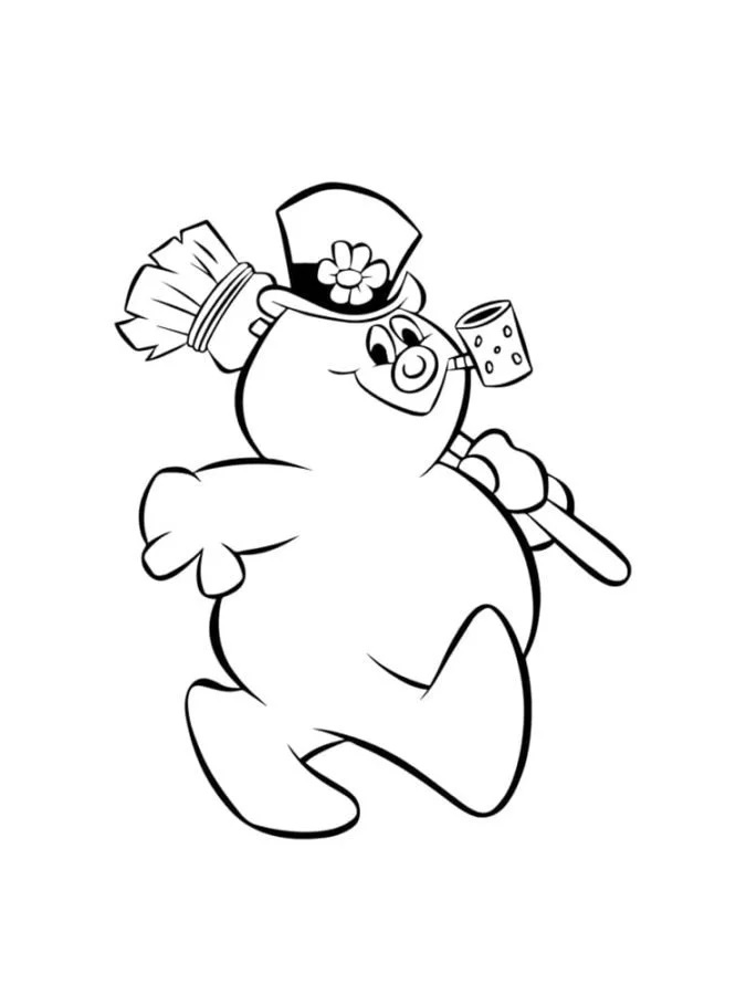 Çocuklar İçin Frosty the Snowman Boyama Sayfaları 
