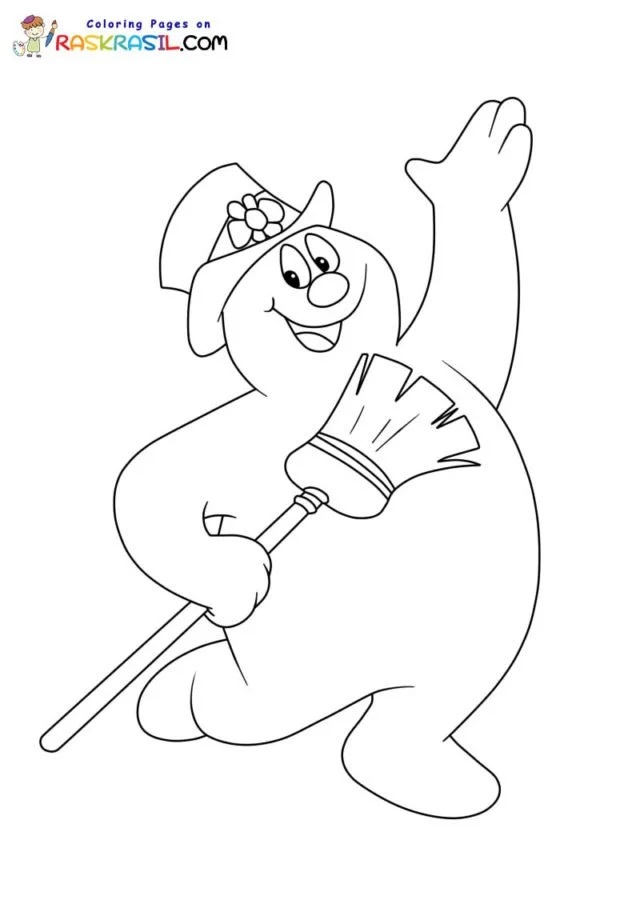 Çocuklar İçin Frosty the Snowman Boyama Sayfaları 