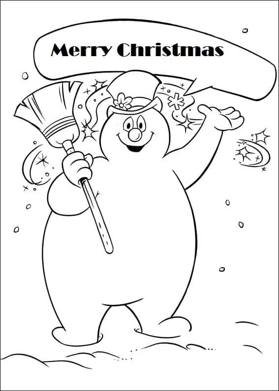 Çocuklar İçin Frosty the Snowman Boyama Sayfaları 