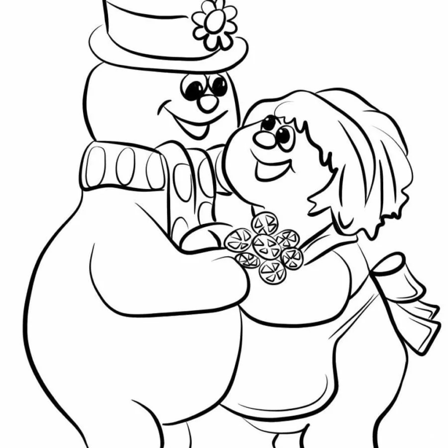 Çocuklar İçin Frosty the Snowman Boyama Sayfaları 