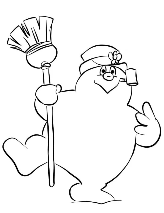 Çocuklar İçin Frosty the Snowman Boyama Sayfaları 