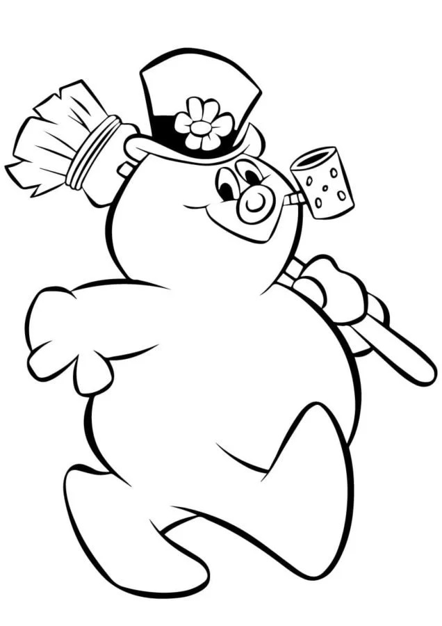 Çocuklar İçin Frosty the Snowman Boyama Sayfaları 