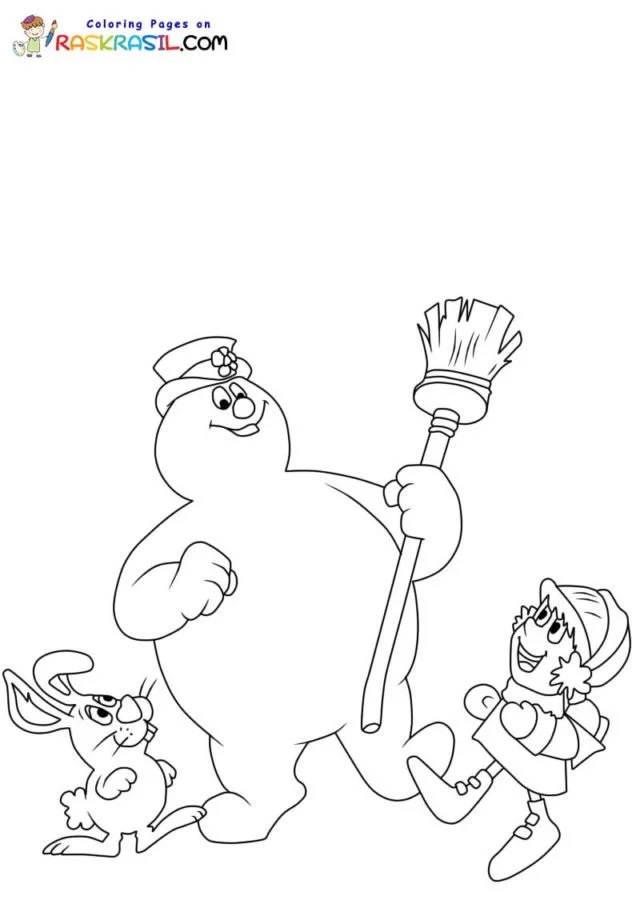 Çocuklar İçin Frosty the Snowman Boyama Sayfaları 