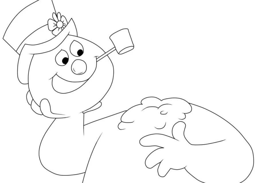 Çocuklar İçin Frosty the Snowman Boyama Sayfaları 