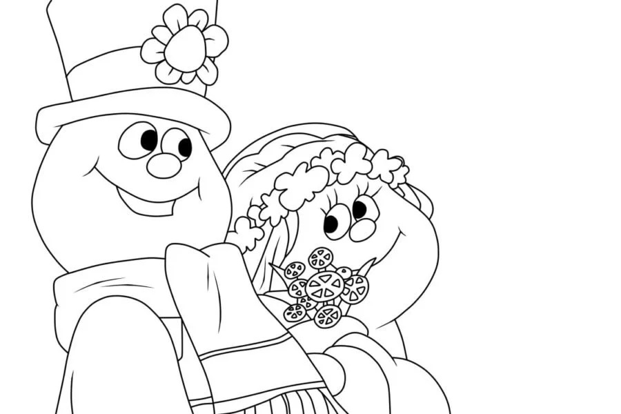 Çocuklar İçin Frosty the Snowman Boyama Sayfaları 