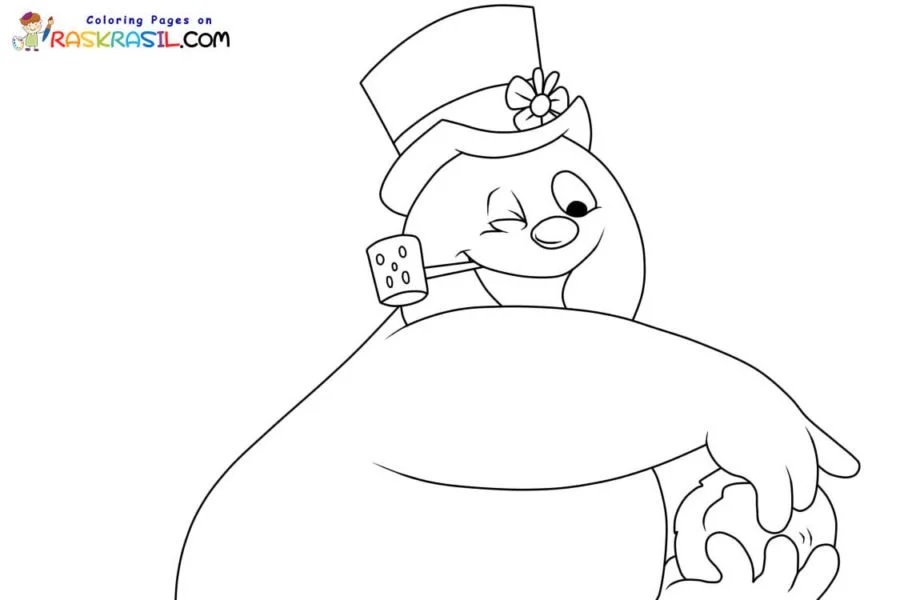 Çocuklar İçin Frosty the Snowman Boyama Sayfaları 