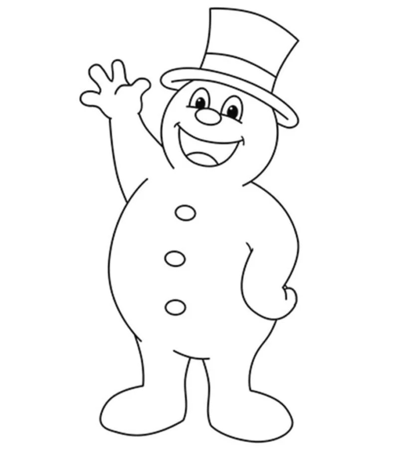 Çocuklar İçin Frosty the Snowman Boyama Sayfaları 