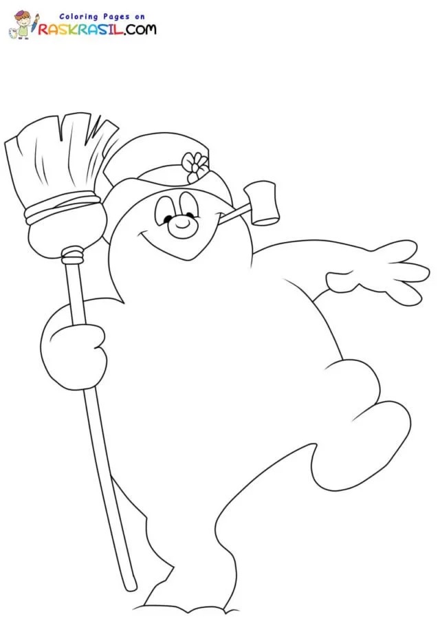 Çocuklar İçin Frosty the Snowman Boyama Sayfaları 