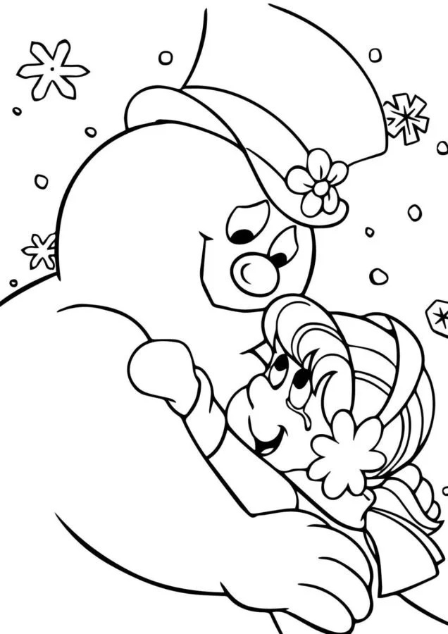 Çocuklar İçin Frosty the Snowman Boyama Sayfaları 