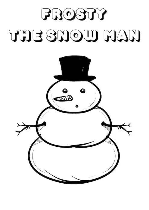 Çocuklar İçin Frosty the Snowman Boyama Sayfaları 