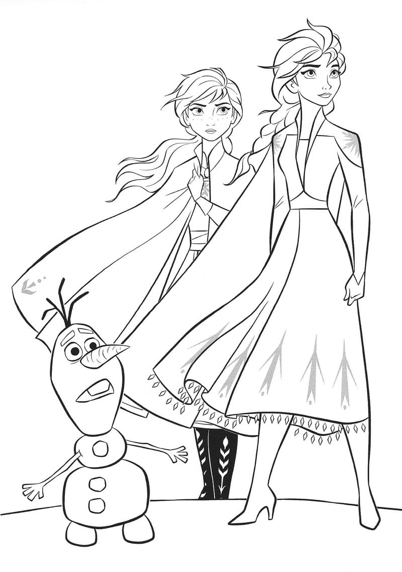 Çocuklar İçin Frozen-2 Boyama Sayfaları 