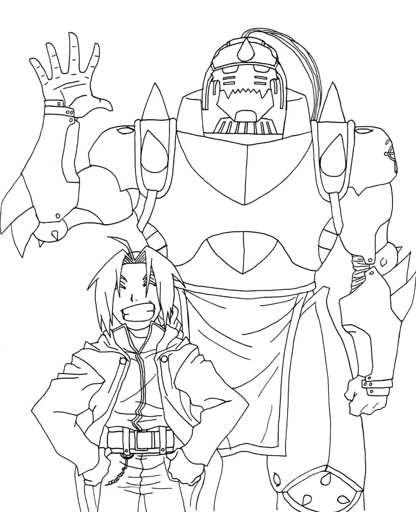 Çocuklar İçin Fullmetal Alchemist Boyama Sayfaları 