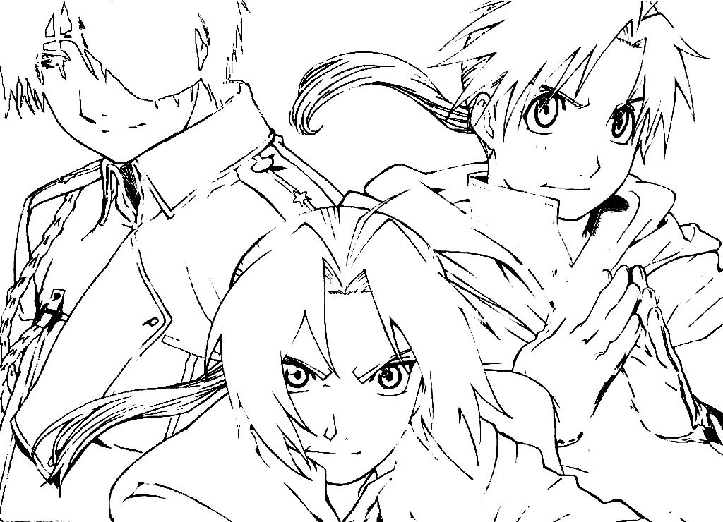 Çocuklar İçin Fullmetal Alchemist Boyama Sayfaları 