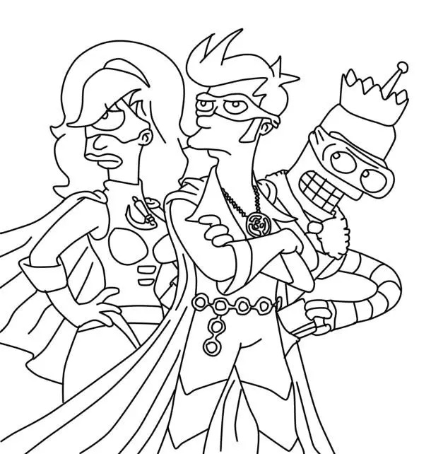 Çocuklar İçin Futurama Boyama Sayfaları 