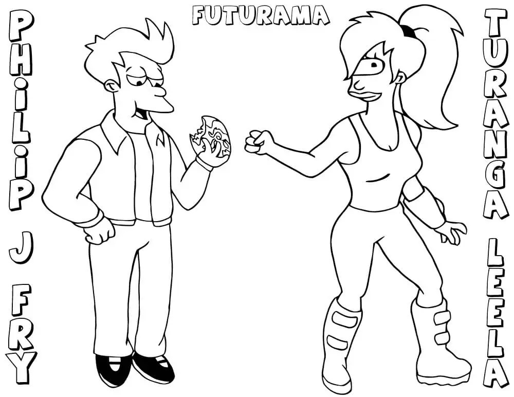 Çocuklar İçin Futurama Boyama Sayfaları 