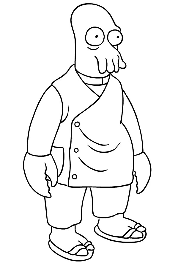 Çocuklar İçin Futurama Boyama Sayfaları 