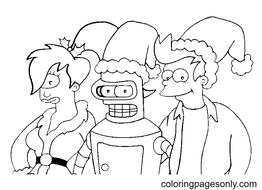 Çocuklar İçin Futurama Boyama Sayfaları 