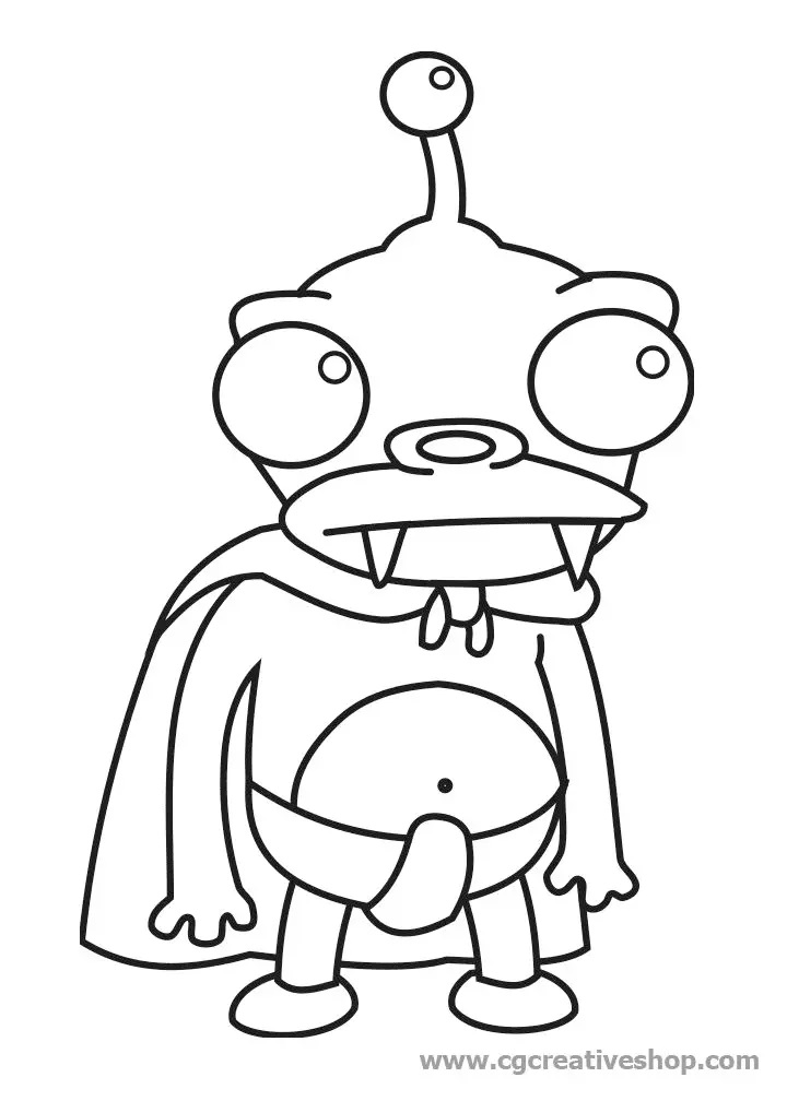 Çocuklar İçin Futurama Boyama Sayfaları 