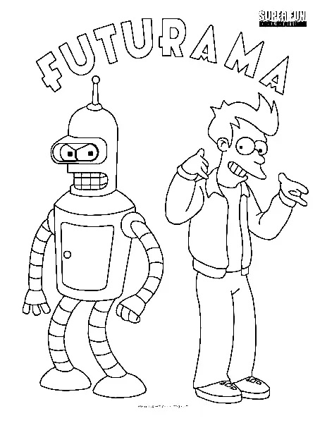 Çocuklar İçin Futurama Boyama Sayfaları 