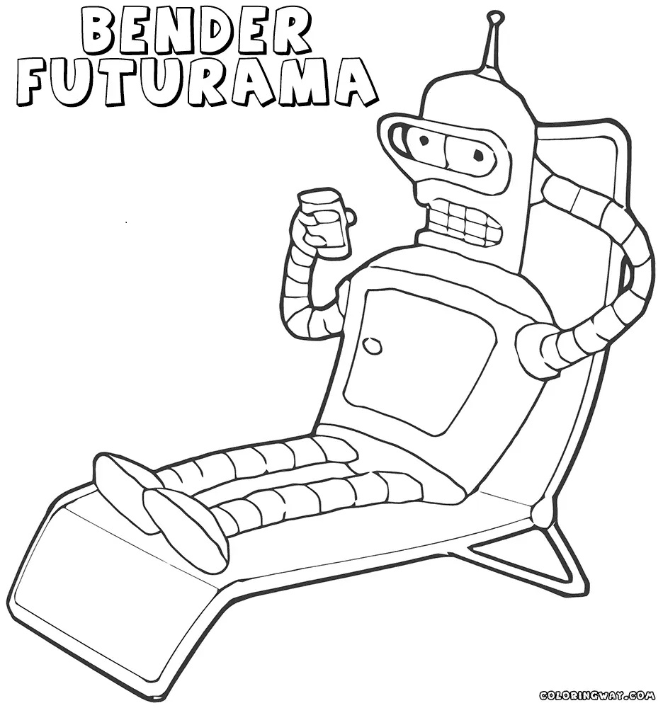 Çocuklar İçin Futurama Boyama Sayfaları 
