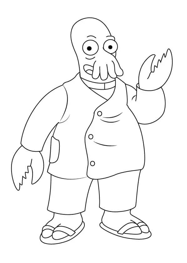Çocuklar İçin Futurama Boyama Sayfaları 