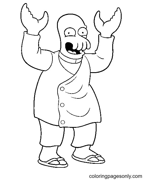 Çocuklar İçin Futurama Boyama Sayfaları 