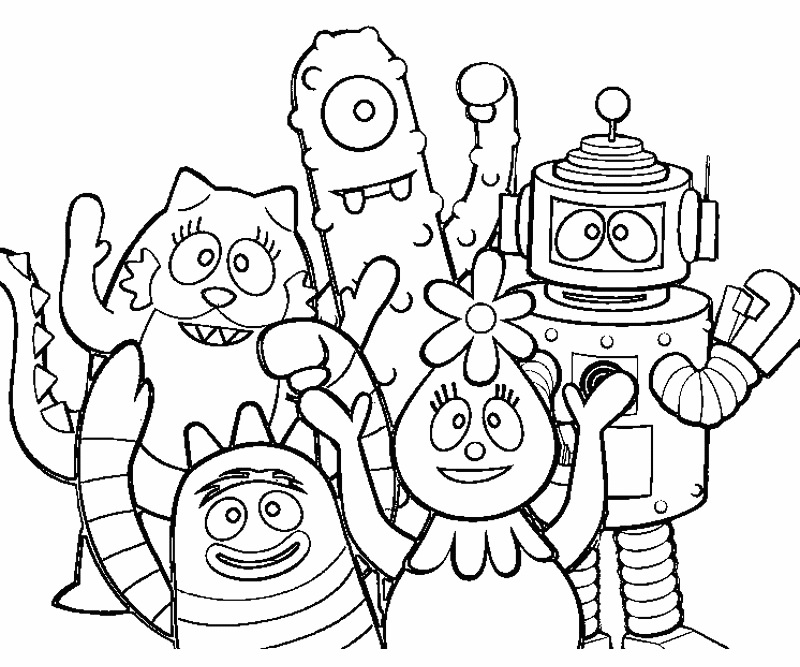 Çocuklar İçin Gabba Gabba Boyama Sayfaları 