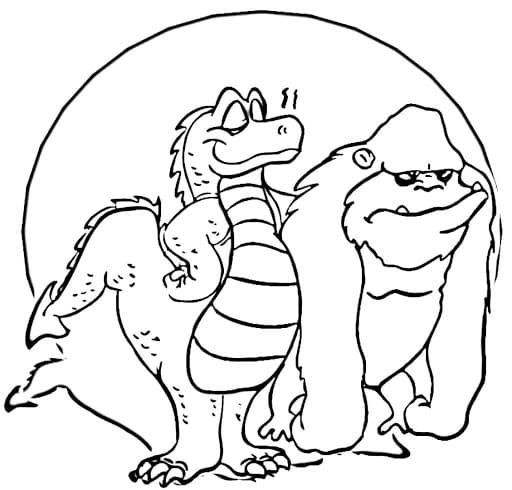 Çocuklar İçin Godzilla Boyama Sayfaları 