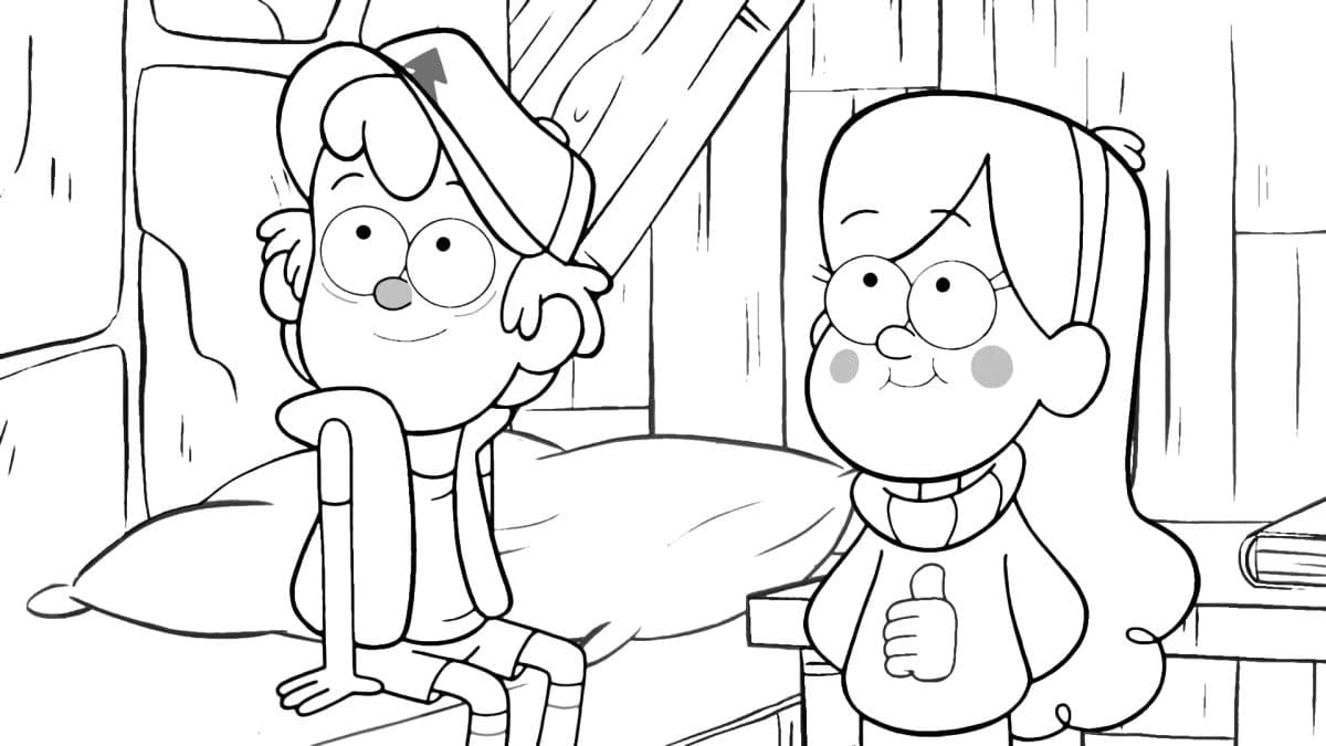 Çocuklar İçin Gravity Falls Boyama Sayfaları 
