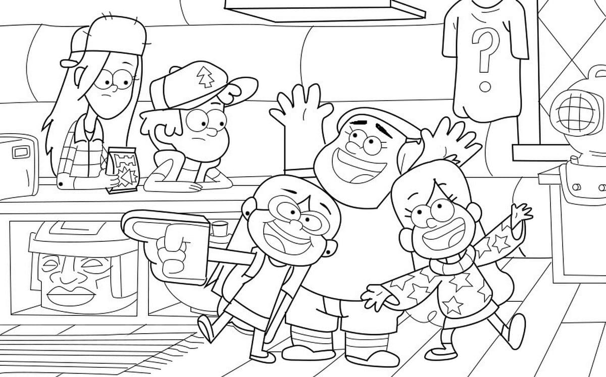 Çocuklar İçin Gravity Falls Boyama Sayfaları 